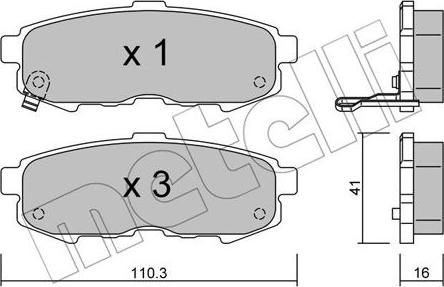 Metelli 22-0735-0 - Тормозные колодки, дисковые, комплект autospares.lv