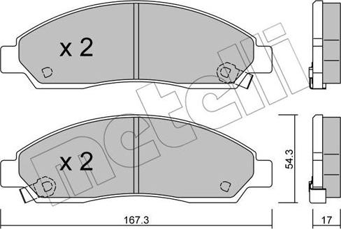 Metelli 22-0731-0 - Тормозные колодки, дисковые, комплект autospares.lv