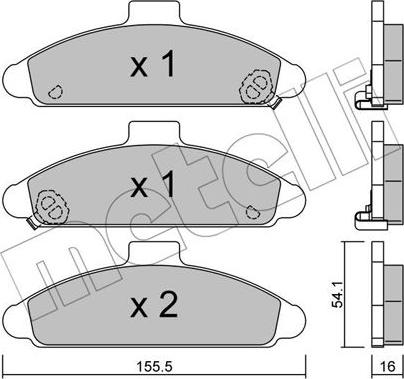 Metelli 22-0723-0 - Тормозные колодки, дисковые, комплект autospares.lv