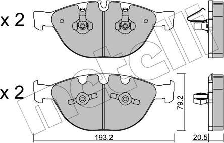 Metelli 22-0772-0 - Тормозные колодки, дисковые, комплект autospares.lv