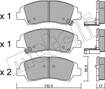 Metelli 22-1091-0 - Тормозные колодки, дисковые, комплект autospares.lv