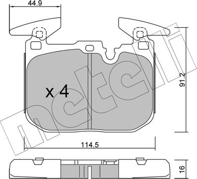 Metelli 22-1015-3 - Тормозные колодки, дисковые, комплект autospares.lv