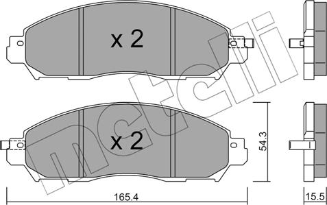 Metelli 22-1081-1 - Тормозные колодки, дисковые, комплект autospares.lv