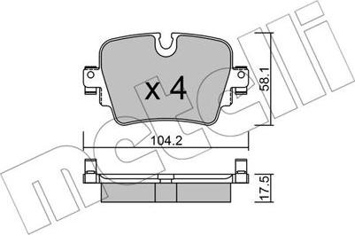 Metelli 22-1036-0 - Тормозные колодки, дисковые, комплект autospares.lv