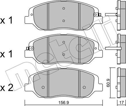 Metelli 22-1031-0 - Тормозные колодки, дисковые, комплект autospares.lv