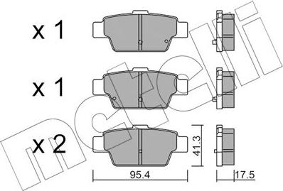 Metelli 22-1144-0 - Тормозные колодки, дисковые, комплект autospares.lv