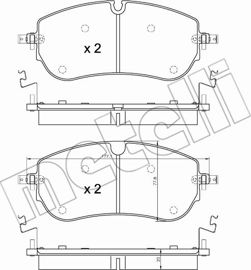 Metelli 22-1342-0 - Тормозные колодки, дисковые, комплект autospares.lv