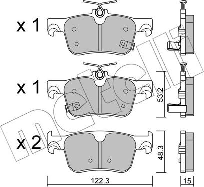 Metelli 22-1363-0 - Тормозные колодки, дисковые, комплект autospares.lv