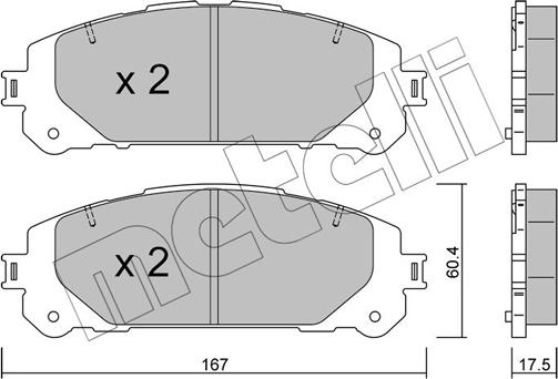 Metelli 22-1367-0 - Тормозные колодки, дисковые, комплект autospares.lv