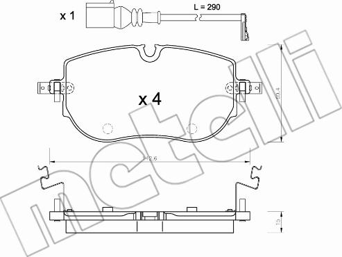 Metelli 22-1319-0 - Тормозные колодки, дисковые, комплект autospares.lv