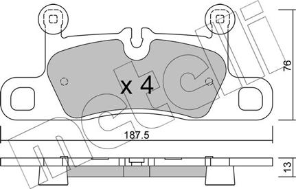 Metelli 22-1315-0 - Тормозные колодки, дисковые, комплект autospares.lv