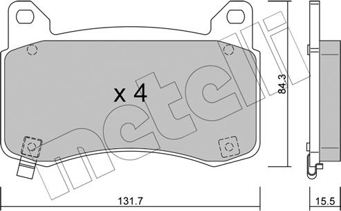 Metelli 22-1333-0 - Тормозные колодки, дисковые, комплект autospares.lv