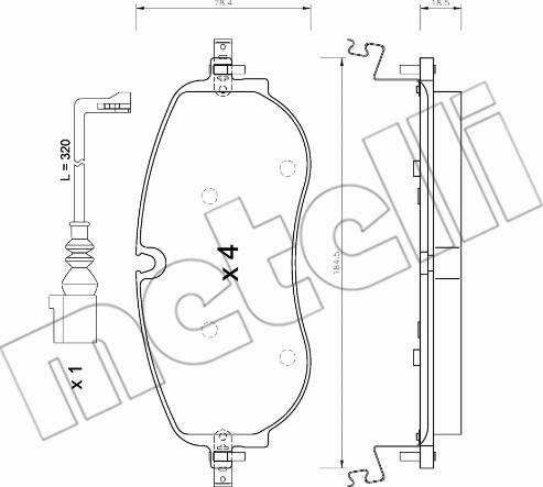 Metelli 22-1320-0 - Тормозные колодки, дисковые, комплект autospares.lv