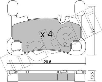 Metelli 22-1260-0 - Тормозные колодки, дисковые, комплект autospares.lv