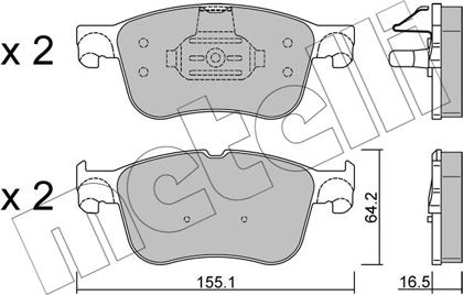 Metelli 22-1205-1 - Тормозные колодки, дисковые, комплект autospares.lv