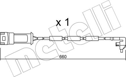 Metelli SU.090 - Сигнализатор, износ тормозных колодок autospares.lv