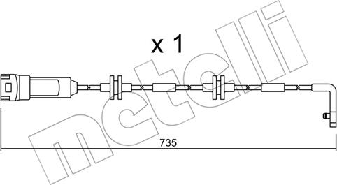 Metelli SU.144 - Сигнализатор, износ тормозных колодок autospares.lv