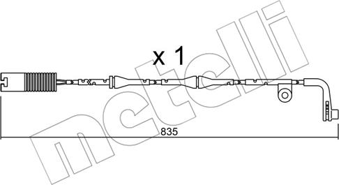 Metelli SU.158 - Сигнализатор, износ тормозных колодок autospares.lv