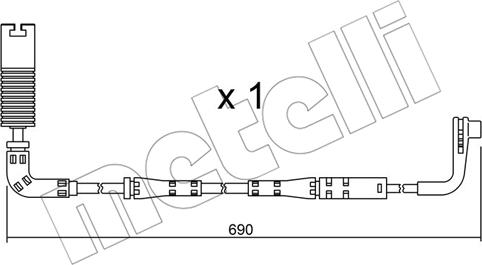 Metelli SU.157 - Сигнализатор, износ тормозных колодок autospares.lv