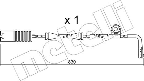 Metelli SU.104 - Сигнализатор, износ тормозных колодок autospares.lv