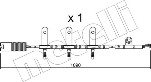 Metelli SU.189 - Сигнализатор, износ тормозных колодок autospares.lv