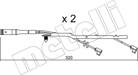 Metelli SU.185K - Сигнализатор, износ тормозных колодок autospares.lv