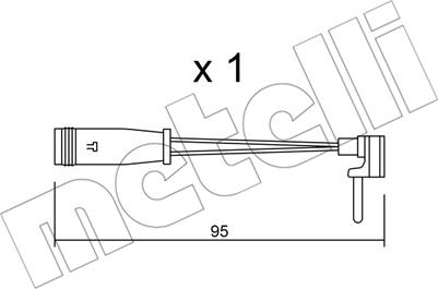 Metelli SU.129 - Сигнализатор, износ тормозных колодок autospares.lv