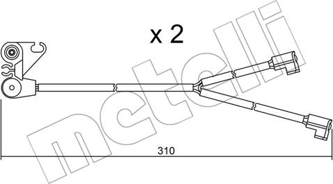 Metelli SU.170K - Сигнализатор, износ тормозных колодок autospares.lv