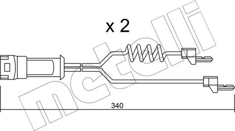 Metelli SU.172K - Сигнализатор, износ тормозных колодок autospares.lv