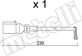 Metelli SU.364 - Сигнализатор, износ тормозных колодок autospares.lv