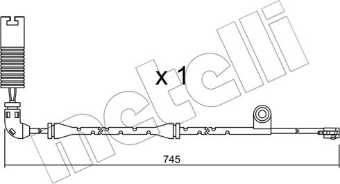 Metelli SU.326 - Сигнализатор, износ тормозных колодок autospares.lv