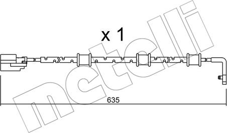 Metelli SU.323 - Сигнализатор, износ тормозных колодок autospares.lv