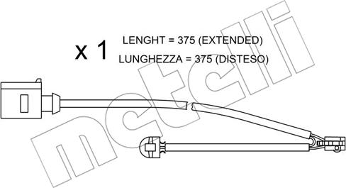 Metelli SU.294 - Сигнализатор, износ тормозных колодок autospares.lv