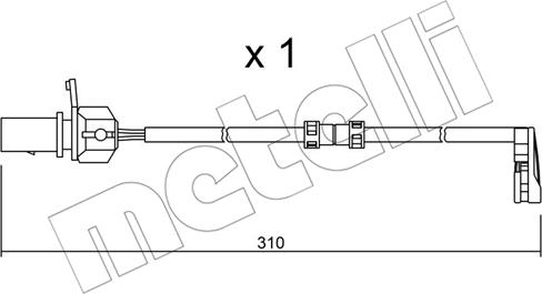 Metelli SU.290 - Сигнализатор, износ тормозных колодок autospares.lv