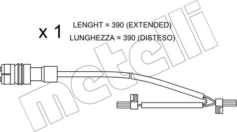 Metelli SU.264 - Сигнализатор, износ тормозных колодок autospares.lv