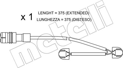 Metelli SU.267 - Сигнализатор, износ тормозных колодок autospares.lv