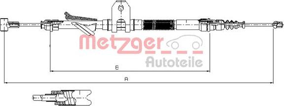 Metzger 451.2 - Тросик, cтояночный тормоз autospares.lv