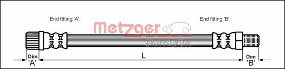 Metzger 4114635 - Тормозной шланг autospares.lv