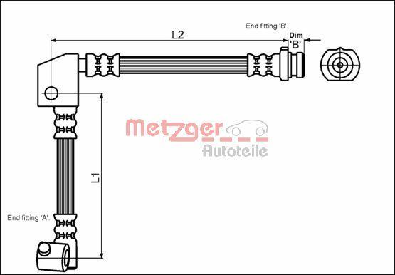 Metzger 4114738 - Тормозной шланг autospares.lv