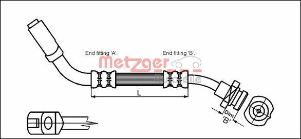 Metzger 4114724 - Тормозной шланг autospares.lv