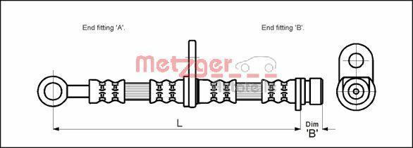 Metzger 4115152 - Тормозной шланг autospares.lv