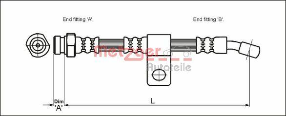 Metzger 4110404 - Тормозной шланг autospares.lv