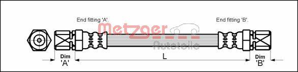 Metzger 4111353 - Тормозной шланг autospares.lv