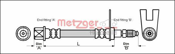 Metzger 4111159 - Тормозной шланг autospares.lv