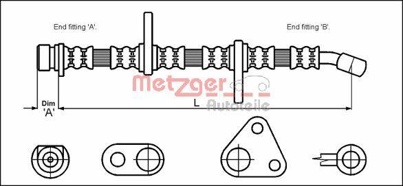 Metzger 4113501 - Тормозной шланг autospares.lv