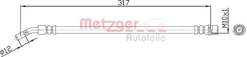 Metzger 4113680 - Тормозной шланг autospares.lv