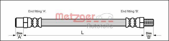 Metzger 4113672 - Тормозной шланг autospares.lv