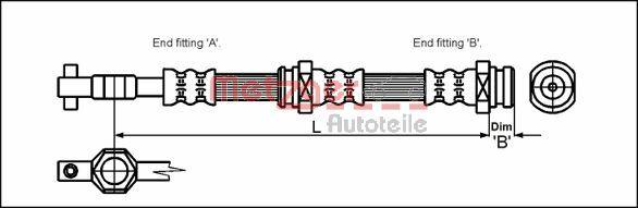 Metzger 4113304 - Тормозной шланг autospares.lv