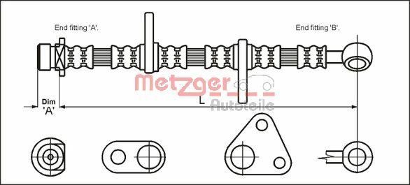 Metzger 4113279 - Тормозной шланг autospares.lv