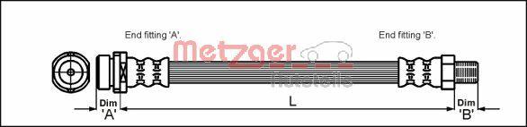 Metzger 4112519 - Тормозной шланг autospares.lv